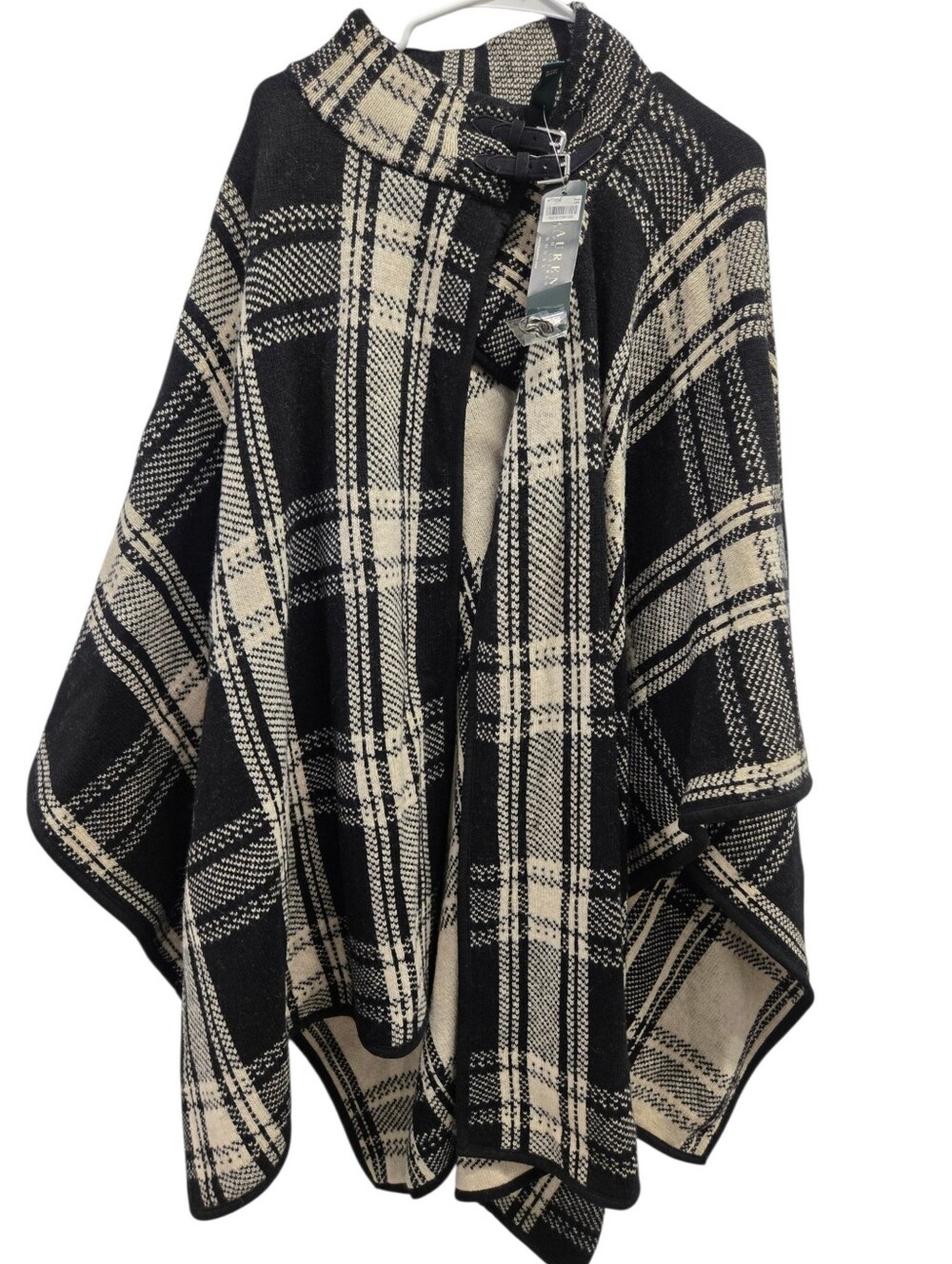 NWT Lauren Ralph Lauren Plaid Cape ONE SIZE